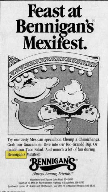 Bennigans - Sep 1984 Ad (newer photo)